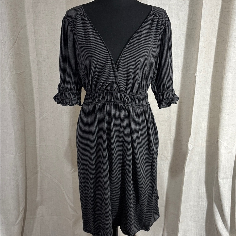 Vintage Y2K Max Edition Black and Gray Striped Dress